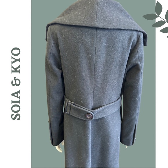 Soia & Kyo Black Wool Blend Slim Dress Coat Oversized Collar lined Size
Medium - Picture 7 of 9